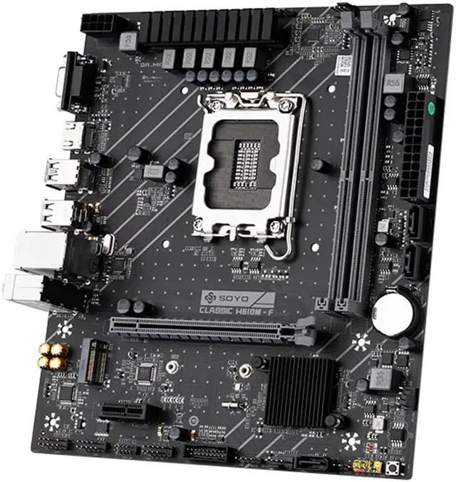 Alt view image 4 of 6 - SOYO World Premiere Classic H610M-F Motherboard LGA1700 Slot Dual-channel DDR4 Memory USB3.2 M.2 I/N Supports Intel 12th Gen CPU
