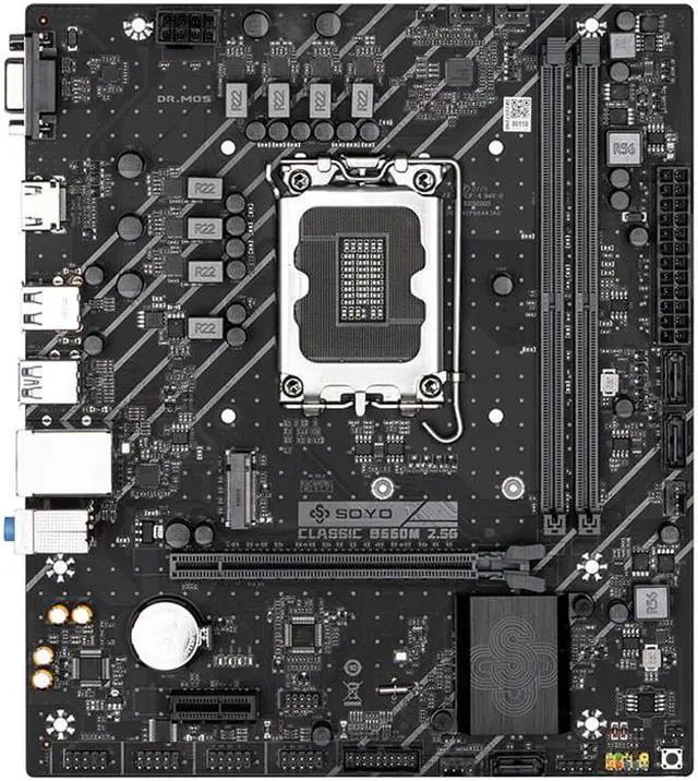 Main image of SOYO SY-Classic B660M 2.5G DDR4 Memory Slots Rams Computer VGA Motherboard Supports CPU 12400 /12400F/12700(INTEL B660/LGA 1700)