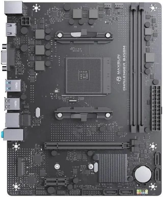 Alt view image 2 of 6 - MAXSUN Motherboard B450M Dual-channel DDR4 Memory AM4 APU Mainboard M.2 NVME (supports Ryzen 4500 5600 5600G CPU)