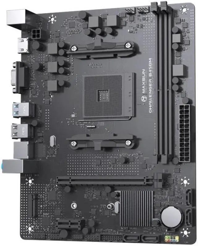 Alt view image 3 of 6 - MAXSUN Motherboard B450M Dual-channel DDR4 Memory AM4 APU Mainboard M.2 NVME (supports Ryzen 4500 5600 5600G CPU)