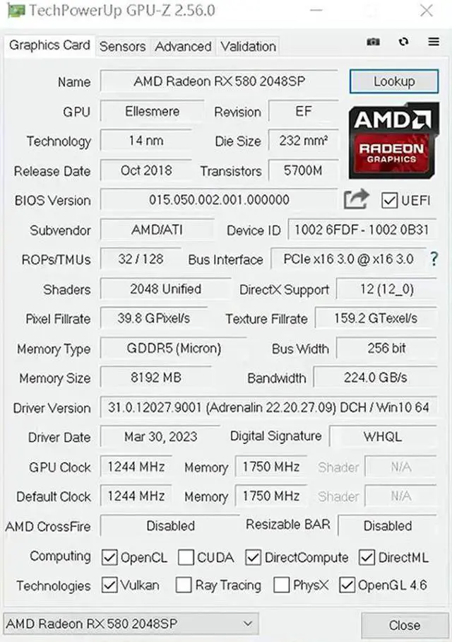Alt view image 7 of 7 - SOYO Original RX580 8G Graphics Card GDDR5 Memory Video Gaming Card PCIE3.0x16 HDMI DP*3 for Desktop Computer