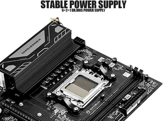 Alt view image 3 of 7 - MAXSUN Motherboard Challenger B650M WiFi Computer components support CPU AM5 7500F/7900X/7700X/7600X Bluetooth