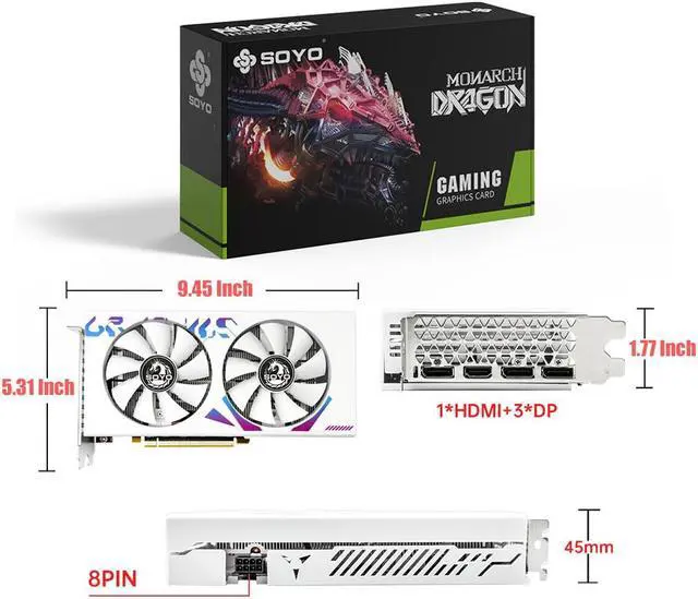Alt view image 7 of 7 - SOYO Radeon RX 6600M 8GB Graphics Card GPU GDDR6 128-Bit 14 Gbps 7NM New Computer Video Card Support AMD Intel Desktop CPU