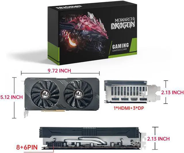 Alt view image 6 of 7 - SOYO Radeon RX5700XT 8G New Gaming Graphics Cards GDDR6 256Bit PCIE4.0x16 HDMI DP*3 for Desktop GPU Video Card For PC GPU