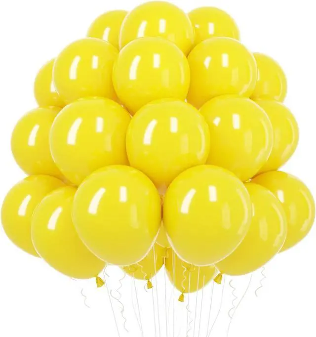 Alt view image 4 of 4 - 72-pk of Premium Quality Yellow Latex Rubber Party Balloons- Eco-Friendly Latex