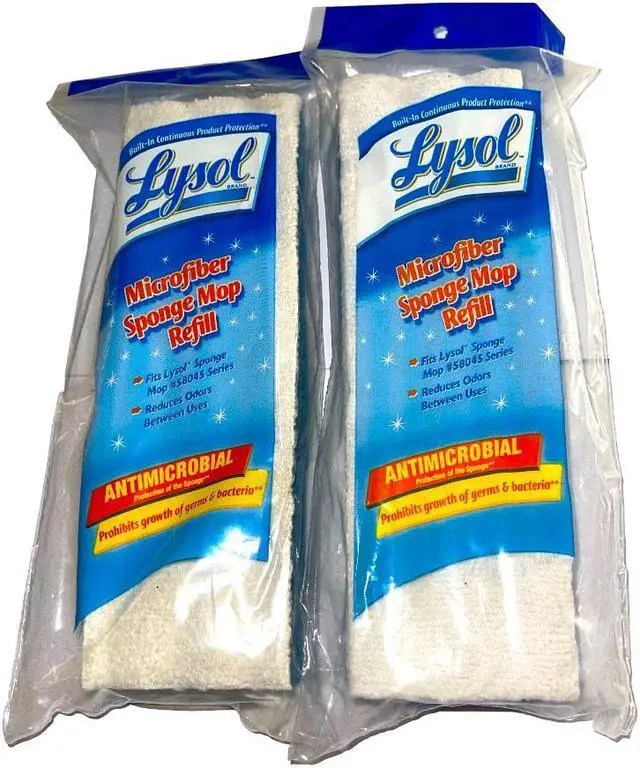 Alt view image 2 of 2 - 2-pk Lysol Microfiber Blue Sponge Mop Refill for 58045 Series- Reduces Odors 14z