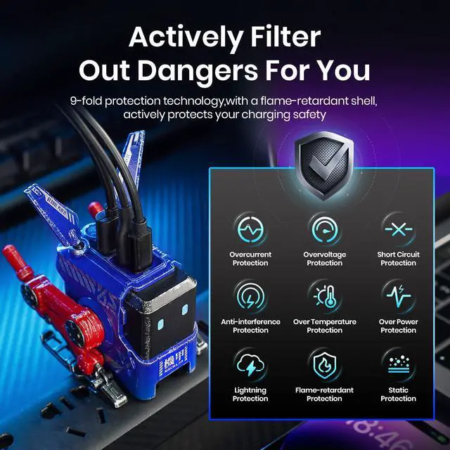 Alt view image 6 of 7 - USB C Charger 65W,Gravastar Alpha65 Robot GaN Fast Charger Block,3-Port Power Adapter,iPad Charger,Foldable Wall Charger for MacBook Pro/Air,iPad Pro,iPhone 15/14/Mini/Pro/13Pro Max/12 Galaxy Note