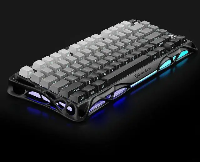 Alt view image 2 of 7 - GravaStar Mercury K1 75% Wireless Mechanical Gaming Keyboard, Aluminum Alloy Exoskeleton Design, Gasket Compact Custom Keyboard Hot-Swap Socket, Linear Switches, with RGB Backlit & Frame