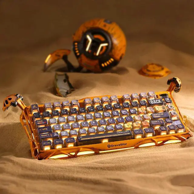 Main image of GravaStar Mercury K1 Pro Wireless Gaming Keyboard, Handcrafted Battle-Worn Mechanical Keyboard, Aluminum Alloy, 75% Layout Custom Keyboard, Designed for Durability & Unique Aesthetic - Yellow