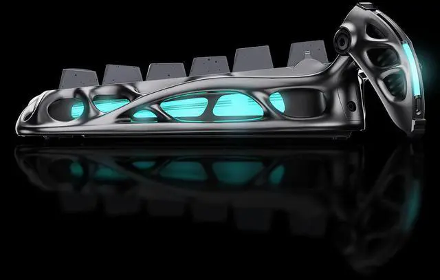 Alt view image 4 of 7 - GravaStar Mercury K1 Pro Wireless Gaming Keyboard: Minimalist Style with Cement Gray Textured Keycaps, Aluminum Alloy, 75 Mechanical Keyboard, 79 Keys + KNOB, Durable & Stylish for Home/Office Use