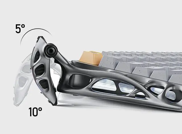 Alt view image 6 of 7 - GravaStar Mercury K1 Pro Wireless Gaming Keyboard: Minimalist Style with Cement Gray Textured Keycaps, Aluminum Alloy, 75 Mechanical Keyboard, 79 Keys + KNOB, Durable & Stylish for Home/Office Use