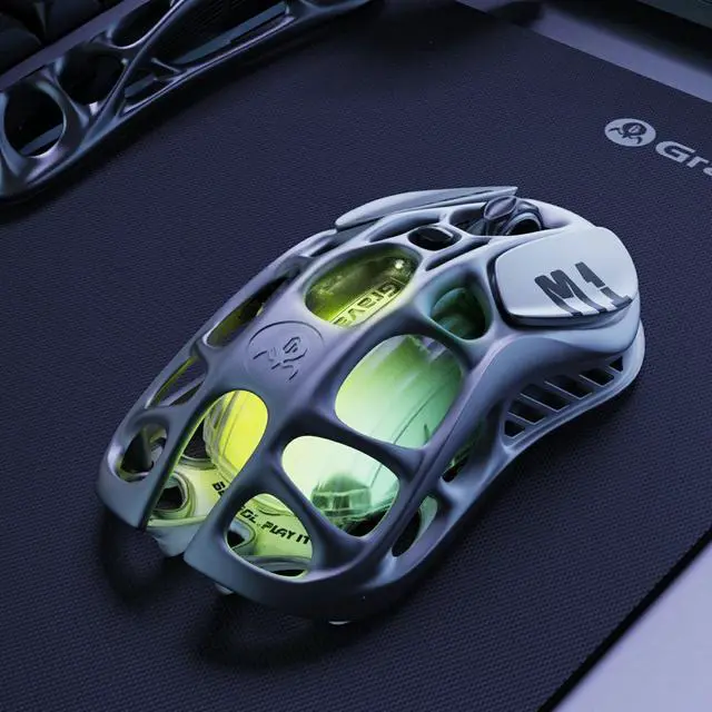 Alt view image 4 of 5 - GravaStar Mercury M1 Pro Wireless Gaming Mouse, Lightweight Magnesium Alloy, 26,000 DPI, PAW3395DM Sensor, 5 Programmable Buttons, Support Wired/2.4GHz/BT, Up to 200H Endurance