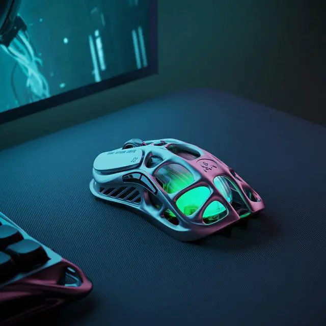 Alt view image 5 of 5 - GravaStar Mercury M1 Pro Wireless Gaming Mouse, Lightweight Magnesium Alloy, 26,000 DPI, PAW3395DM Sensor, 5 Programmable Buttons, Support Wired/2.4GHz/BT, Up to 200H Endurance