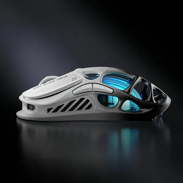 Alt view image 2 of 5 - GravaStar Mercury M1 Pro Wireless Gaming Mouse, Lightweight Magnesium Alloy, 26,000 DPI, PAW3395DM Sensor, 5 Programmable Buttons, Support Wired/2.4GHz/BT, Up to 200 Hours Battery Life-Gradient Black
