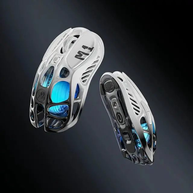 Alt view image 3 of 5 - GravaStar Mercury M1 Pro Wireless Gaming Mouse, Lightweight Magnesium Alloy, 26,000 DPI, PAW3395DM Sensor, 5 Programmable Buttons, Support Wired/2.4GHz/BT, Up to 200 Hours Battery Life-Gradient Black