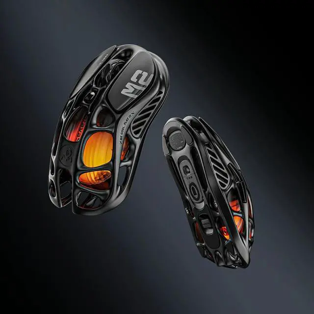 Alt view image 3 of 6 - GravaStar Mercury M2 Wireless Gaming Mouse with 26,000 DPI, PAW3395DM Sensor -79g Lightweight Hollowed-Out Design -5 Programmable Buttons -5 Dynamic Lightsync RGB - Stealth Black