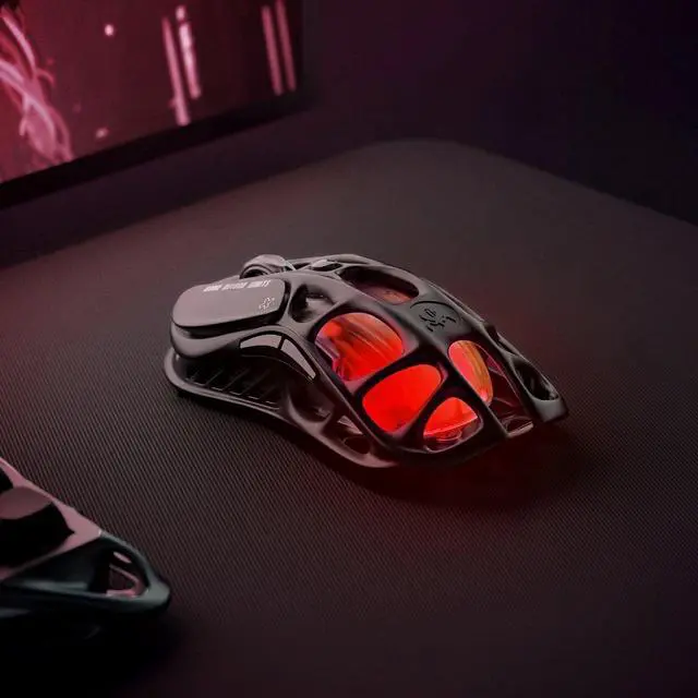 Alt view image 6 of 6 - GravaStar Mercury M2 Wireless Gaming Mouse with 26,000 DPI, PAW3395DM Sensor -79g Lightweight Hollowed-Out Design -5 Programmable Buttons -5 Dynamic Lightsync RGB - Stealth Black