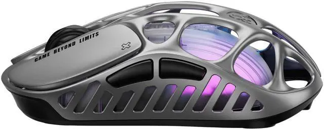 Alt view image 4 of 7 - GravaStar Mercury X Pro Wireless Gaming Mouse  32,000 DPI PAW 3950 Sensor, 8,000Hz Polling Rate, Only 49g, Magnesium Alloy Hollow Frame, RGB Lighting, 5 Programmable Buttons, Tri Mode Connectivity