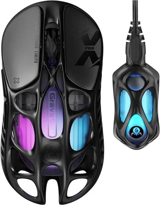 Main image of GravaStar Mercury X Pro Wireless Gaming Mouse, Come with 8K Dongle  32,000 DPI PAW 3950 Sensor, 8,000Hz Polling Rate, Only 49g, Magnesium Alloy Hollow Frame, RGB Lighting, 5 Programmable Buttons
