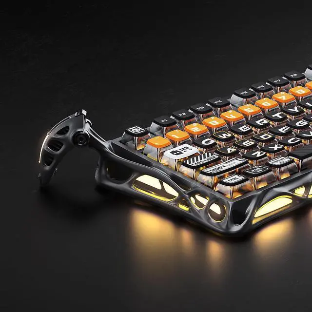 Alt view image 2 of 7 - GravaStar Mercury K1 Pro Wireless Mechanical Gaming Keyboard, 75% Layout RGB Custom Keyboard, Aluminum Alloy Matte Black Frame with Phoenix-Inspired Keycaps, Hot-Swappable Linear Switches CyberFlare