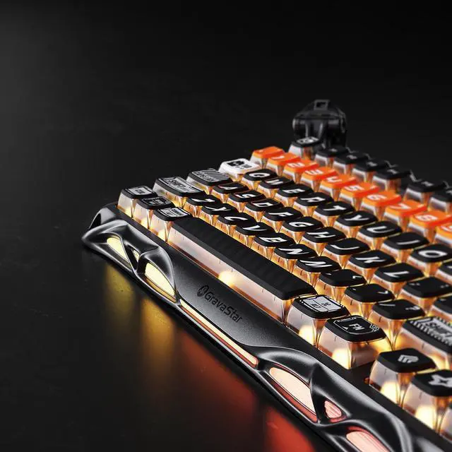 Alt view image 3 of 7 - GravaStar Mercury K1 Pro Wireless Mechanical Gaming Keyboard, 75% Layout RGB Custom Keyboard, Aluminum Alloy Matte Black Frame with Phoenix-Inspired Keycaps, Hot-Swappable Linear Switches CyberFlare