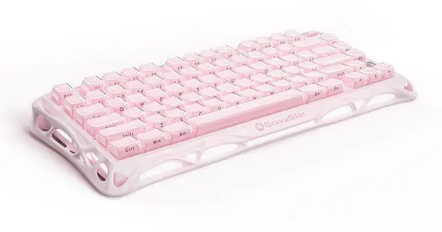 Main image of GravaStar Mercury K1 75% Pink Wireless Keyboard, Aluminum Alloy Exoskeleton Design Mechanical Gaming Keyboard, Gasket Hot-Swap Socket, Linear Switches, RGB Backlit