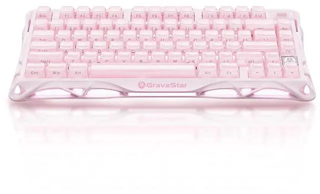 Alt view image 2 of 7 - GravaStar Mercury K1 75% Pink Wireless Keyboard, Aluminum Alloy Exoskeleton Design Mechanical Gaming Keyboard, Gasket Hot-Swap Socket, Linear Switches, RGB Backlit
