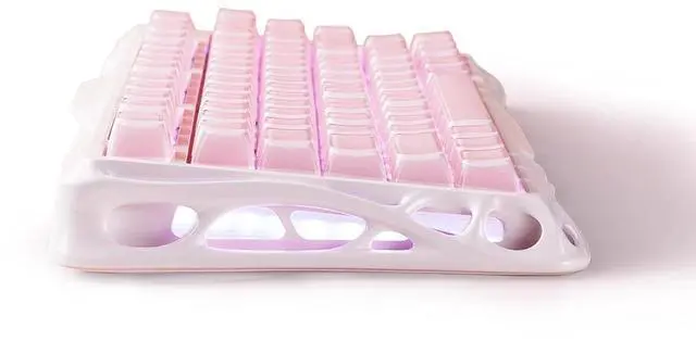 Alt view image 3 of 7 - GravaStar Mercury K1 75% Pink Wireless Keyboard, Aluminum Alloy Exoskeleton Design Mechanical Gaming Keyboard, Gasket Hot-Swap Socket, Linear Switches, RGB Backlit