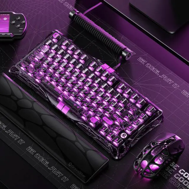 Alt view image 2 of 7 - GravaStar Mercury V75 Lite Hall Effect Magnetic Gaming Keyboard 8KHz Rapid Trigger Wired 75% Keyboard, Adjustable Actuation, Hot-Swappable Switches, Transparent RGB for PC/Mac