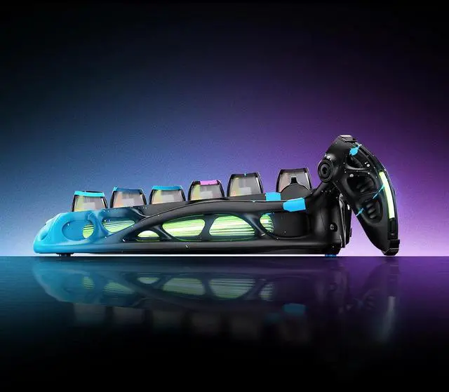 Alt view image 6 of 7 - GravaStar Mercury V75 Pro 75% Hall Effect Magnetic Switch Gaming Keyboard-Neon Graffiti