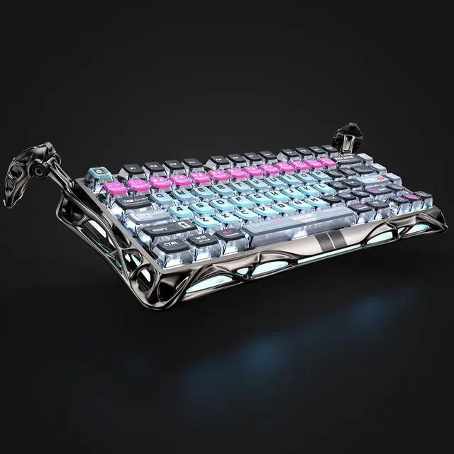 Main image of GravaStar Mercury V75Pro HE Keyboard  75% Layout Gaming Keyboard, HallEffect Magnetic Switches, Only Wired, HotSwappable, 8000Hz Polling, DualZone RGB, SemiAluminum Frame with Cyberpunk
