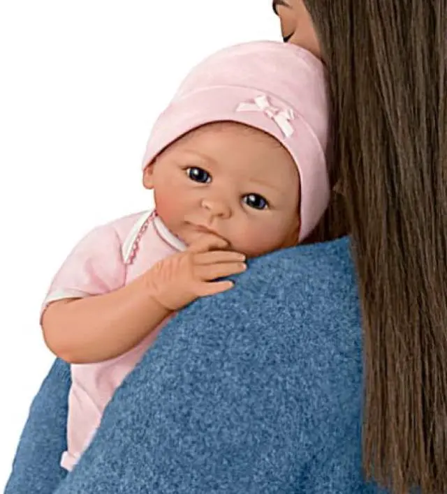 Alt view image 4 of 6 - The Ashton - Drake Galleries Little Peanut So Truly Real® Baby Girl Doll Fully Poseable Weighted with RealTouch® Vinyl Skin by Renowned Master Doll Artist Tasha Edenholm 17"- inches