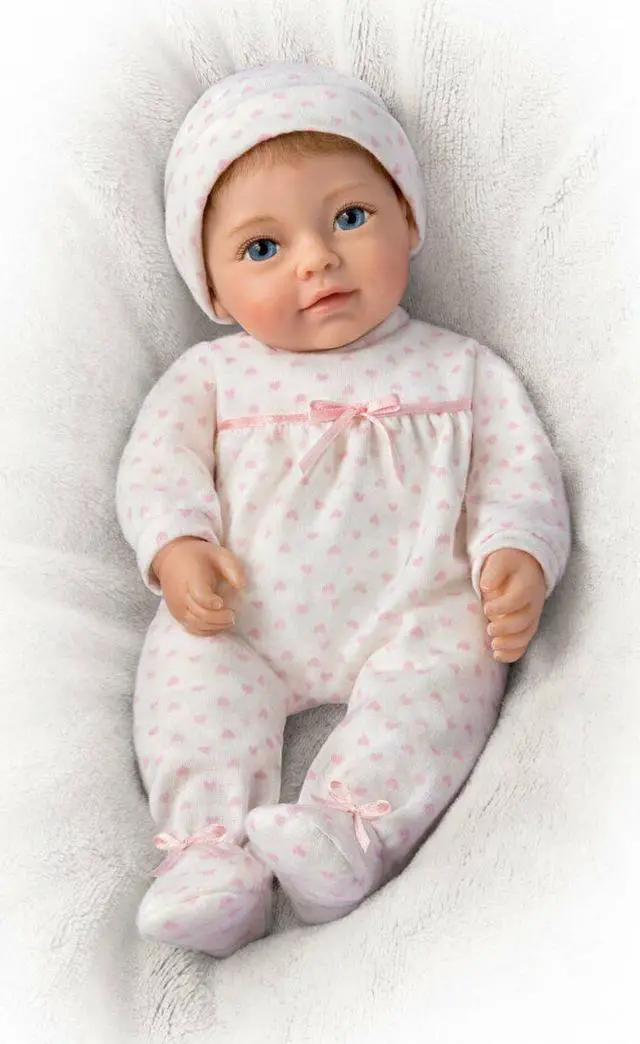 Alt view image 3 of 4 - The Ashton - Drake Galleries Little Ellie Tiny Miracles Baby RealTouch® Vinyl Skin With Hand-Rooted Hair Lifelike & Realistic Weighted Doll 10-inches