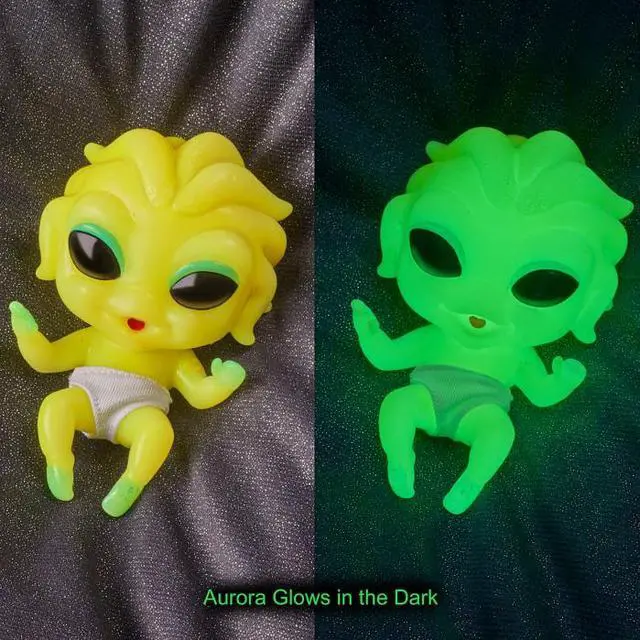 Alt view image 2 of 2 - The Ashton-Drake Galleries Out-of-This-World Alien Baby Doll Collection Issue #5: Aurora Alien Silicone Miniature Baby Doll with Removable Pacifier & Cosmic Swaddling Blanket 4-Inches