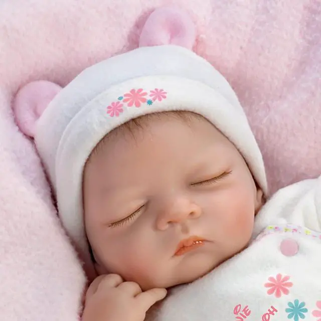 Alt view image 2 of 4 - The Ashton-Drake Galleries "You're My Pooh Bear" Baby Girl Doll with Personalizable Bracelet by Master Doll Artist Waltraud Hanl 19-inches
