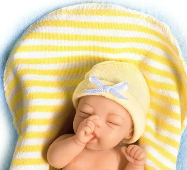 Alt view image 2 of 4 - The Ashton - Drake Galleries Bundle Of Sunshine Hand-Painted Lifelike Pint-Sized Sweet-As-Can-Be Babies  Miniature Baby Doll by Sherry Rawn 4-inches