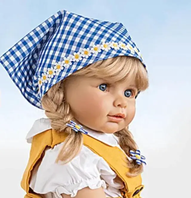 Alt view image 5 of 5 - The Ashton - Drake Galleries "Emma With Chicks" Child Doll And Plush Chicks Set So Truly Real® Poseable & Handcrafted of RealTouch® Vinyl Child Doll by Monika Gerdes 24-inches