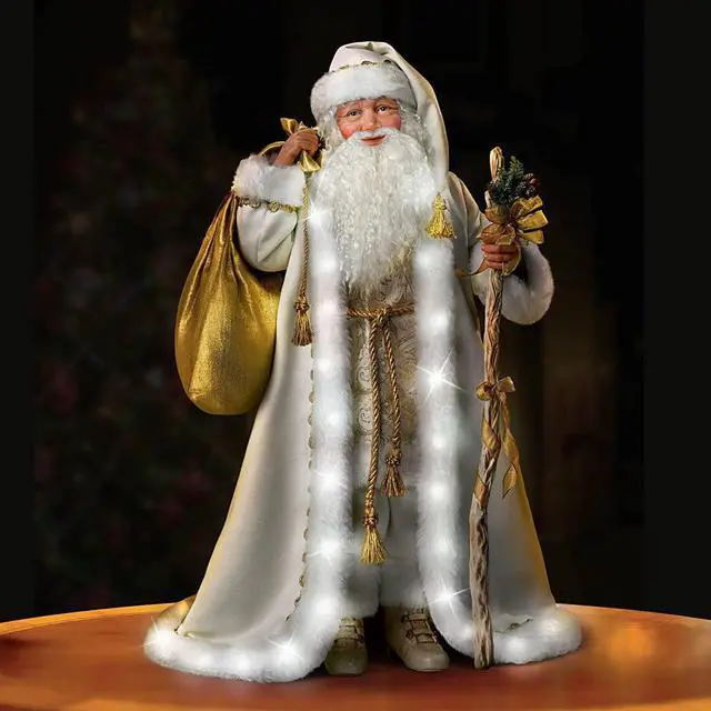 Alt view image 5 of 7 - The Ashton - Drake Galleries Ashton Drake Karen Vander Logt White Christmas Musical Santa Doll: Lights Up