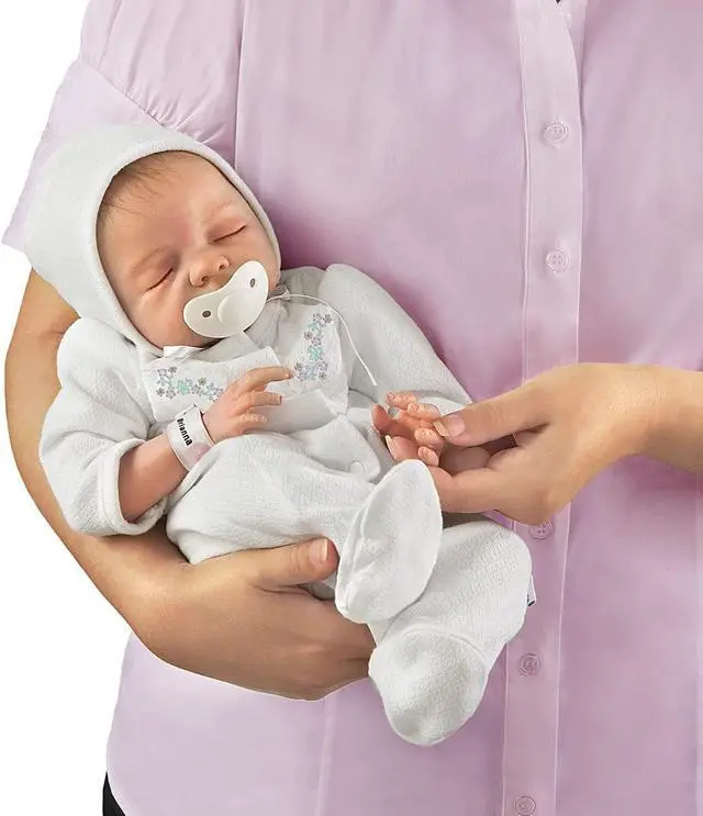 Alt view image 5 of 6 - The Ashton - Drake Galleries Baby Girl Doll So Truly Real Collection: Cherish by Renowned Master Doll Artist Denise Farmer 18-inches
