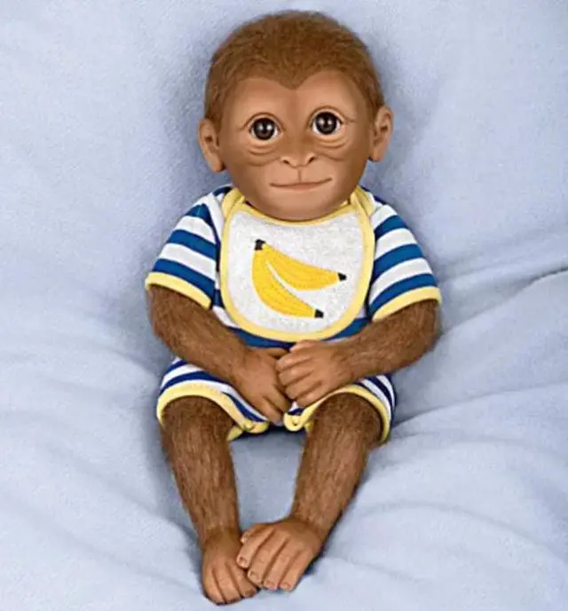 Alt view image 2 of 5 - The Ashton - Drake Galleries So Truly Real Kirby Monkey Baby Doll with Hand-Applied Mohair