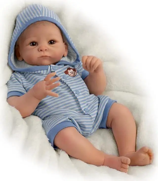 Alt view image 4 of 4 - The Ashton-Drake Galleries Benjamin So Truly Real Lifelike & Realistic Weighted Newborn Baby Boy Doll 17-inches