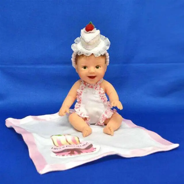Alt view image 2 of 2 - The Ashton-Drake Hats Off to You Baby Collection Issue #21: 'Life's a Piece of Cake' Baby Resin Doll by Sherry Rawn 5.5-Inches