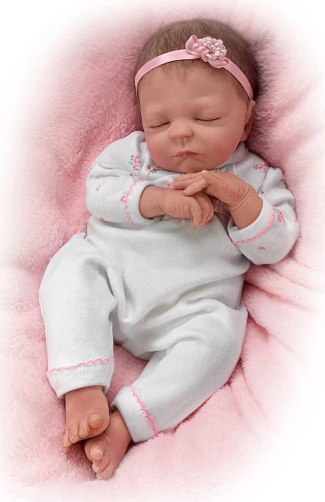 The Ashton Drake Galleries Cuddle Caitlyn with Warming Feature Blanket So Truly Real Vinyl Skin Weighted Baby Doll Lifelike Realistic Newborn Baby Doll 17 inches Newegg