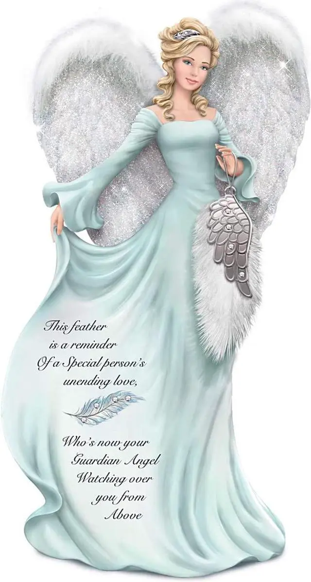 Main image of The Hamilton Collection Dona Gelsinger A Feather from an Angel Hand-Painted Figurine Adorned with Swarovski Crystals