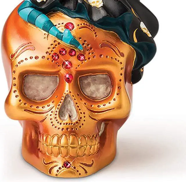 Alt view image 3 of 3 - The Hamilton Collection Jasmine Becket-Griffith Spirit of The Blessed Peace Glow in The Dark Sugar Skull Decor
