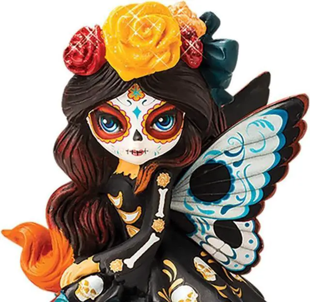 Alt view image 2 of 3 - The Hamilton Collection Jasmine Becket-Griffith Spirit of The Blessed Peace Glow in The Dark Sugar Skull Decor