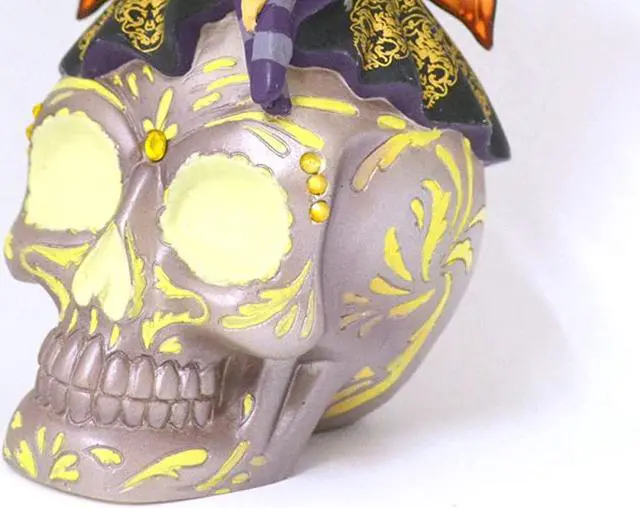 Alt view image 3 of 3 - The Hamilton Collection Jasmine Becket-Griffith Spirit of The Inspiring Hope Glow in The Dark Sugar Skull Decor