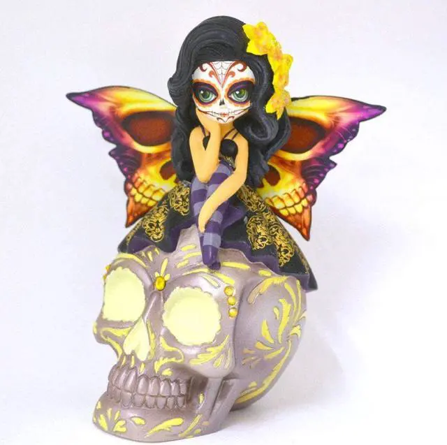 Main image of The Hamilton Collection Jasmine Becket-Griffith Spirit of The Inspiring Hope Glow in The Dark Sugar Skull Decor