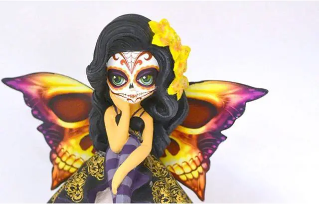 Alt view image 2 of 3 - The Hamilton Collection Jasmine Becket-Griffith Spirit of The Inspiring Hope Glow in The Dark Sugar Skull Decor