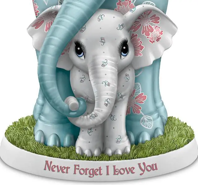Alt view image 3 of 3 - The Hamilton Collection Never Forget I Love You Hand-Painted Elephant Figurine Featuring A Unique Floral Pattern by Artist Blake Jensen